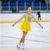 voordelige Schaatsjurken-Kunstschaatsjurk Dames Voor meisjes Schaatsen Jurken Outfits Licht Paars Yan roze Paars Spandex Hoge Elasticiteit Oefenen Kunstschaatskleding Met de hand gemaakt Modieus Lange mouw Schaatsen