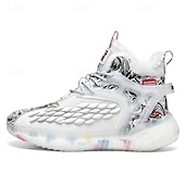 abordables Zapatillas Informales-Hombre Zapatillas de deporte Zapatos de Navidad Forro de Lana Zapatos para correr Zapatos de Paseo Casual Punto Cómodo Antideslizante Transpirable Botines / Hasta el Tobillo Cordones Negro Blanco Rojo