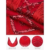 billiga 1920-talets klänningar-Set Roaring 20s 1920s Mini Dress Flapper Dress Outfits with Accessories Sleeveless The Great Gatsby Charleston Sequins Tassel Fringe Feather Deep V Fancy Dress Women's Carnival New Year Masquerade