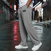 baratos Perna Reta-Homens Calças Esportivas Calça de moletom com pernas largas Calças Calças de moletom abertas Com Cordão Cintura elástica Tecido Respirável Comprimento do joelho Esportes Casual Diário Roupa de rua