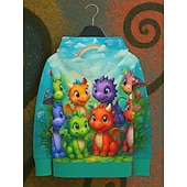 cheap Boy's 3D Animals-Boys' 3D Graphic Dinosaur Hoodie Pullover Long Sleeve 3D Print Spring Fall Sports Fashion Streetwear Kids 4-12 Years Hooded Outdoor Casual Daily Regular Fit