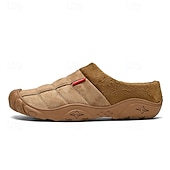economico Ciabatte e infradito da uomo-scarpe slip-on trapuntate marroni da uomo con fodera in pile: calzature calde e comode per l'inverno e le uscite informali