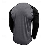 preiswerte Lässiges Henley-T-Shirt-2-teiliges Henley-Shirt für Herren, Baseball-T-Shirt, Kurzarm, Farbblock-Design, Basic, Boho-Stil, Raglanärmel, für Outdoor, Freizeit, Alltag, Sommer, Herbst, alle Jahreszeiten, schwarzes