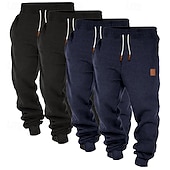 abordables jogging-Homme Joggings Joggeurs Pantalon en polaire Pantalons Cordon de serrage Taille Élastique Pack multiple Uni Confort Longueur complète Extérieur Quotidien Sortir Mode Style Classique 1 2 Micro-Élastique