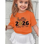 זול הומור שובב תלת-ממדי של נערה-חולצת טריקו לבנות למסיבת ראש השנה 2026 עם גרפיקה תלת מימדית, אותיות, שרוולים קצרים, הדפס תלת מימד, קיץ, אביב, ספורט, אופנתי, אופנת רחוב, ילדים 4-12 שנים, צווארון עגול, חוץ, קז'ואל, יומי, גזרה רגילה