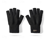 preiswerte Schals &amp; Handschuhe für Männer-Herren 1 Paar Halbfinger Winterhandschuhe Gestrickte Handschuhe Fingerlose Handschuhe Sport Mode Sport &amp; Outdoor Handschuhe Thermowarm Einfarbig Herbst Schwarz Braun Grau
