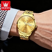 halpa Mekaaniset kellot-OLEVS Miesten Mekaaninen Kello Luksus Muoti Liiketoiminta Rannekello Automaattinen Mekaaninen Kello Vesitiivis loistava Ruostumaton Teräs Viikko Miesten Kello