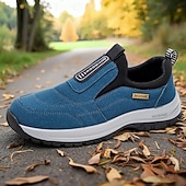 baratos Sapatos Casuais Slip-On-Tênis slip-on azul masculino – confortável e respirável, perfeito para uso casual, viagens e atividades do dia a dia.