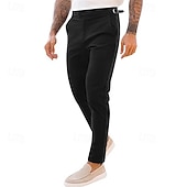 voordelige Dun-Voor heren Broek Pakken Chino broek Vrijetijdsbroek Zak Effen Comfort Zacht Volledige lengte Feest liiketoiminta Dagelijks Vakantie Modieus Zwart Marineblauw Micro-elastisch