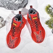 abordables Zapatillas Informales-Hombre Zapatillas de deporte Zapatos de Navidad Forro de Lana Zapatos para correr Zapatos de Paseo Casual Punto Cómodo Antideslizante Transpirable Botines / Hasta el Tobillo Cordones Negro Blanco Rojo