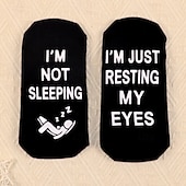 preiswerte Startseite Hausschuhe-Ich schlafe nicht, ich ruhe nur meine Augen aus. Lustige bedruckte Socken, kuschelige Socken mit originellem Aufdruck für Damen und Herren, bequeme Geschenksocken für Arbeit, Zuhause, Weihnachten,