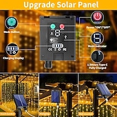 رخيصةأون يعمل بالطاقة الشمسية-أضواء ستارة 10 * 10 قدم 300 LED 8 أوضاع جهاز تحكم عن بعد شمسية أضواء خيط معلقة داخلية وخارجية مقاومة للماء لزينة الأعراس والمهرجانات