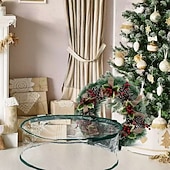 economico Deposito di Natale-1/2 sacchetto trasparente per riporre ghirlande natalizie da 24/30 pollici, contenitore per riporre ghirlande natalizie con maniglia, resistente copertura in PVC per ghirlande natalizie stagionali,