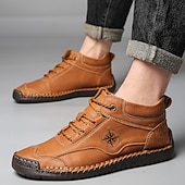 economico Stivaletti alla caviglia-sneakers da uomo in similpelle marrone con lacci: eleganti e versatili, ideali per il lavoro, l'abbigliamento casual e le attività all'aperto