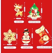 abordables Lumières de cordes de vacances-Guirlande lumineuse décorative de Noël 3 m, 10 pendentifs pentagramme et flocon de neige, télécommande 8 fonctions, USB/piles AAA, ambiance festive intérieure.