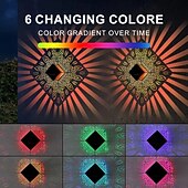 levne Venkovní nástěnná světla-2 ks solární čtvercové nástěnné světlo venkovní vodotěsné nádvoří světlo s dutou projekcí nástěnné světlo vánoční domov zahrada veranda balkon vnější stěna dekorace krajinářské světlo