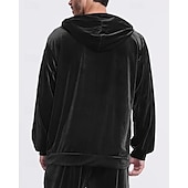 baratos moletons básicos-Homens Moletom Moletom com capuz e calças Conjunto de roupas Conjunto de moletons Capuz Ao ar livre Diário Esportes Com Cordão Bolsos Tecido Vermelho Vinho Preto Azul Royal Poliéster Roupas Esportivas