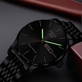 baratos Relógios Quartz-Relógio Masculino Avançado Relógio de Quartzo Fashion Masculino com Exibição de Calendário Semanal À prova d'água IPX4 Luz Noturna Adequado para Viagens de Negócios Uso Diário e a Melhor Escolha de