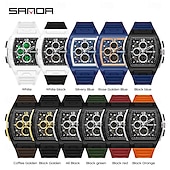 ieftine Ceasuri Quartz-Ceas de mână electronic cu quartz pentru bărbați SANDA 3391 cu modă calendar luminos șocuri sport și rezistent la apă