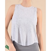 cheap Women's Shirt-Women's Solid Colored Tank Top Workout Tops Loose Fit Elastic Sweat-Wicking Breathable Tennis Pickleball Yoga Crew Neck Top Black White Yellow Tennis Clothing