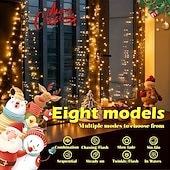 Недорогие LED ленты-Светодиодная гирлянда для рождественской елки, 10 м, 500 светодиодов, гирлянда с теплым белым светом, 8 режимов мерцания, декоративная гирлянда для домашнего рождественского праздничного освещения,