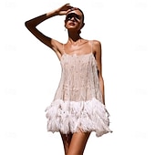 abordables Vestidos de Práctica-Conjunto de Mujer de Danza del Vientre de Samba con Borlas y Lentejuelas Traje de Actuación para Fiestas Temáticas