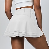 abordables Faldas y Skorts para Mujeres-Mujer Color sólido Falda casual Falda de tenis Pantalones cortos de tenis Falda con shorts 2 en 1 Secado rápido Elástico Transpirable Tenis De Deporte Corriendo Prendas de abajo Negro Blanco Rosa