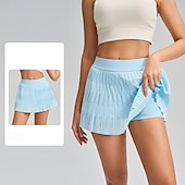 billiga Kvinnors kjolar och skorts-Dam Solid färg Avslappnad kjol Träningskjol Elastisk Svettavvisande Andningsfunktion Tennis Pickleball Yoga Underdelar Svart Vit Gul Tenniskläder