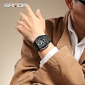 ieftine Ceasuri Quartz-Ceas de mână electronic cu quartz pentru bărbați SANDA 3391 cu modă calendar luminos șocuri sport și rezistent la apă