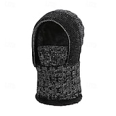 Недорогие теплая и теплая коллекция-3-в-1 шапка-бини, утеплитель для шеи и лица, зимняя шапка-шарф, многофункциональная вязаная шапка для мужчин, для езды на велосипеде, теплая, с флисовой подкладкой, для защиты ушей, для холодной погоды