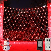 cheap Plug String Lights-Christmas Net Lights Connectable Waterproof String Light 8 Function Timer Remote Control Wedding Festival Party Atmosphere Decorative Lights Low Voltage Safe Plug in