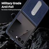 abordables Carcasas Samsung-teléfono Funda Para Samsung galaxia Z Flip 7 Z Flip 6 Z Flip 5 Z Flip 4 Z Flip 3 Funda Trasera adsorción magnética con Soporte Magnética Soporte de carga inalámbrica Retro ordenador personal Cuero de