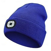 olcso Beanie fejhallgató-Kötött Fejlámpás Sapka Új Kültéri LED Világító Sapka USB Újratölthető 1.5-3W Áramellátás Gombvezérlés Type-C Töltés Éjszakai Kerékpározáshoz és Futáshoz Fejfedő Valentin-napi ajándék