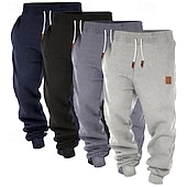 abordables jogging-Homme Joggings Joggeurs Pantalon en polaire Pantalons Cordon de serrage Taille Élastique Pack multiple Uni Confort Longueur complète Extérieur Quotidien Sortir Mode Style Classique 1 2 Micro-Élastique