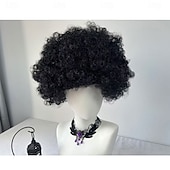 abordables Perruques de carnaval-Perruque de carnaval 2026 Rose Noir Bleu Bouclé Afro Court Perruque synthétique de festival Mardi Gras Parade Coiffure de costume de cosplay pour Hommes