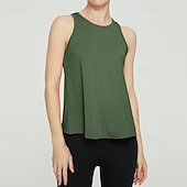 cheap Women's Shirt-Women's Solid Colored Tank Top Workout Tops Loose Fit Elastic Sweat-Wicking Breathable Tennis Pickleball Yoga Crew Neck Top Black White Yellow Tennis Clothing