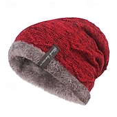 economico Cappello a cuffia-Per uomo Unisex Berretto Cappelli Invernali Berretti Cappello lavorato a maglia Berretto Invernale Nero Vino Fibre Acriliche Lavorato a maglia Pile Accogliente Abbigliamento quotidiano Uscire Colore