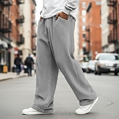 ieftine Picior drept-Bărbați Pantaloni Pantaloni Corduroy Pantaloni largi Pantaloni casual Pantaloni de sport cu picior drept Cordon Culoare solidă Confort Lungime totală În aer liber Casual Zilnic Modă Stil Clasic Negru
