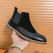 preiswerte Chelsea -Stiefel-Braune Chelsea-Boots aus Kunstleder für Herren – stilvoll und elegant, perfekt für Business Casual, formelle Anlässe und den Alltag.