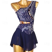 economico Abiti da Pattinaggio Artistico-Vestito da pattinaggio artistico Per donna Da ragazza Pattinaggio sul ghiaccio Vestiti Completi Bianco Blu marino scuro Rosso Floreale Scollatura posteriore Retato Elastene Elevata elasticità