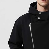 economico felpe con cappuccio da uomo di base-Per uomo Felpa con cappuccio Felpa con cappuccio a zip intera Nero Grigio Con Cappuccio Semplice Con zip Tasca Sport &amp; Outdoor Quotidiano Ferie Poliestere Streetwear Essenziale Casual Primavera
