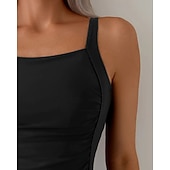 cheap Surfing Tankinis &amp; Bikinis-Women's Bathing Suit One Piece Swimsuit Swimwear Solid Colored Swimwear Black UV Protection Sleeveless - Surfing Beach Swimming Summer