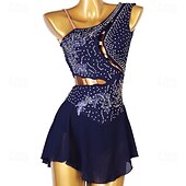 economico Abiti da Pattinaggio Artistico-Vestito da pattinaggio artistico Per donna Da ragazza Pattinaggio sul ghiaccio Vestiti Completi Bianco Blu marino scuro Rosso Floreale Scollatura posteriore Retato Elastene Elevata elasticità