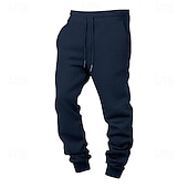 cheap Joggers-Men's Waffle Sweatpants Joggers Trousers Casual Pants Drawstring Solid Color Comfort Full Length Daily Outdoor Streetwear Vacation Fashion Black Navy Blue Micro-elastic