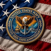 זול 250 שנה להקמת ארצות הברית-מטבע זכרון של חיל הים לרגל יום הולדת ה-250 – 1775–2025 מטבעות אספנות מטבעות תצוגה מתכתיים עמידים לאספנים ורעיון מתנה נושא צבאי פטריוטי חצי אלף