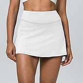 abordables Faldas y Skorts para Mujeres-Mujer Color sólido Falda casual Falda de tenis Pantalones cortos de tenis Falda con shorts 2 en 1 Secado rápido Elástico Transpirable Tenis De Deporte Corriendo Prendas de abajo Negro Blanco Rosa