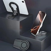 levne Stojany na telefony-2 balení nového skládacího lehkého dvoustranného magnetického stojánku na telefon pro iPad stolní stojan s otočným přenosným držákem na tablet stojan na telefon s trojím nastavením