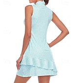 tanie Sukienka damska-Damskie Graficzny Solidne kolory Sukienka do tenisa Sukienka sportowa Odprowadza wilgoć Oddychający Bransoletka tenisowa Obuwie sportowe Bieganie Kołnierz zapinany na zamek Sukienka Czarny Biały