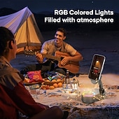 Недорогие Динамики-Пять в одном беспроводном сенсорном держателе для телефона с динамиком, аккумулятором на 2000 мА·ч, цветной подсветкой, поворотом на 180 градусов, складной конструкцией, высококачественным