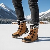 Недорогие Зима и снежные ботинки-мужские водонепроницаемые утепленные походные ботинки — нескользящая теплая обувь для зимних приключений